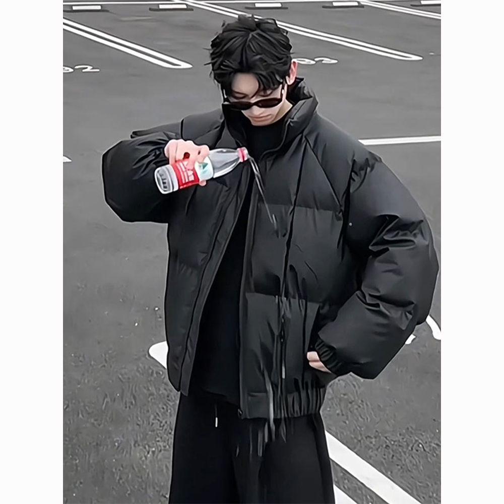 

Men s 2025 Winter Trendy High-Grade PU Leather Down Jacket – Short, Thickened Casual Style L 110-128 jin