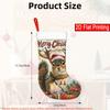 Christmas Decoration Fireplace Hanging Stocking A Single Piece Featuring a Squirrel Design, Ideal for Decorating a Rusti