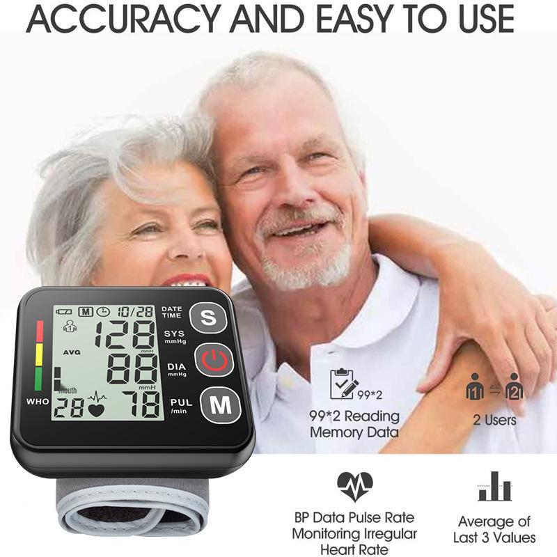 Cross-Border Wrist Blood Pressure Monitor: Fully Automatic, High-Precision, Medical-Grade with Backlight Display.