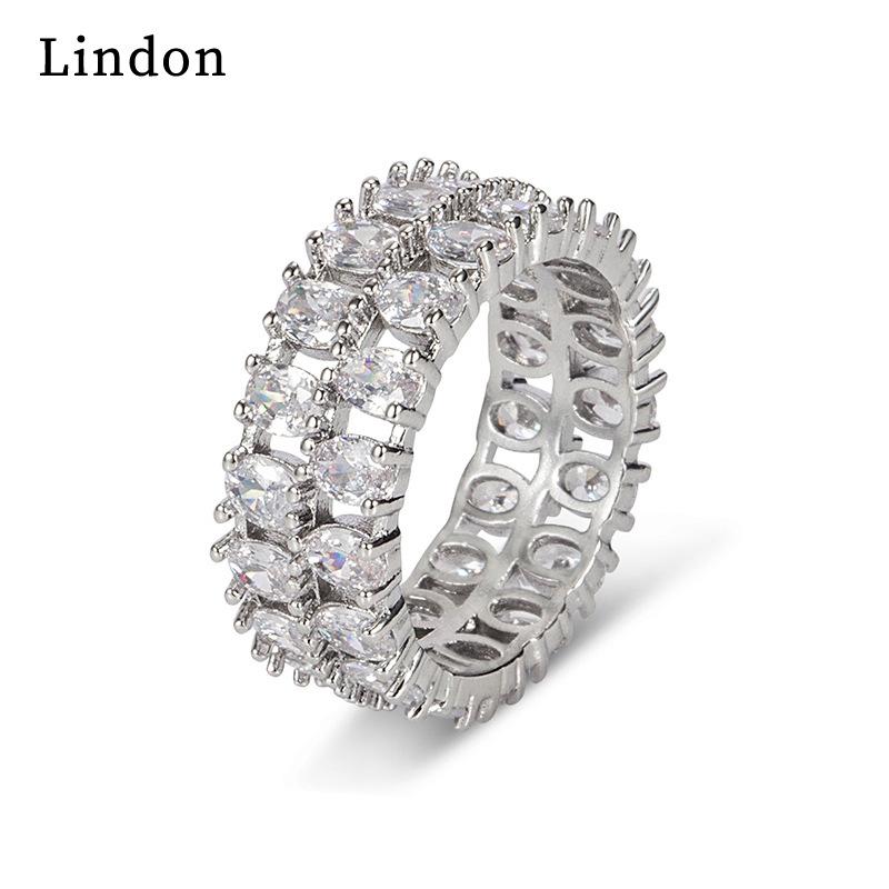 Lindon Klassischer Zirkonring aus Kupferlegierung, Damenschmuck, Hochzeitsversprechen, Partygeschenk