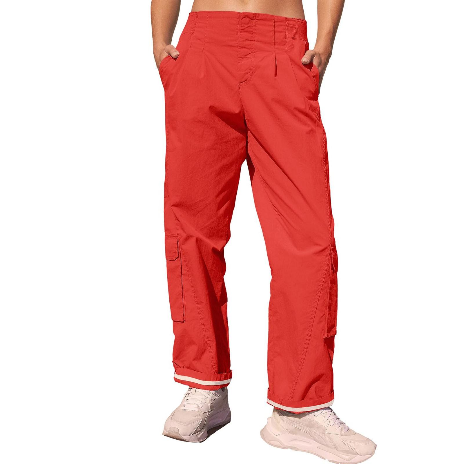 

Женские однотонные повседневные брюки с высокой талией, спортивные брюки для тренировок с карманами