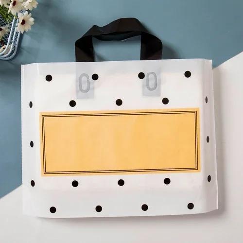 50pcs Plastic Handbag Clothing Store Shopping Packaging Gift Storage Portable Color Shop Universal Bags for Business Pocket