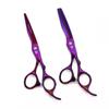 Purple Dragon 6" Barber & Thinning Scissors Set - Straight Shears for Adult Hairdressing