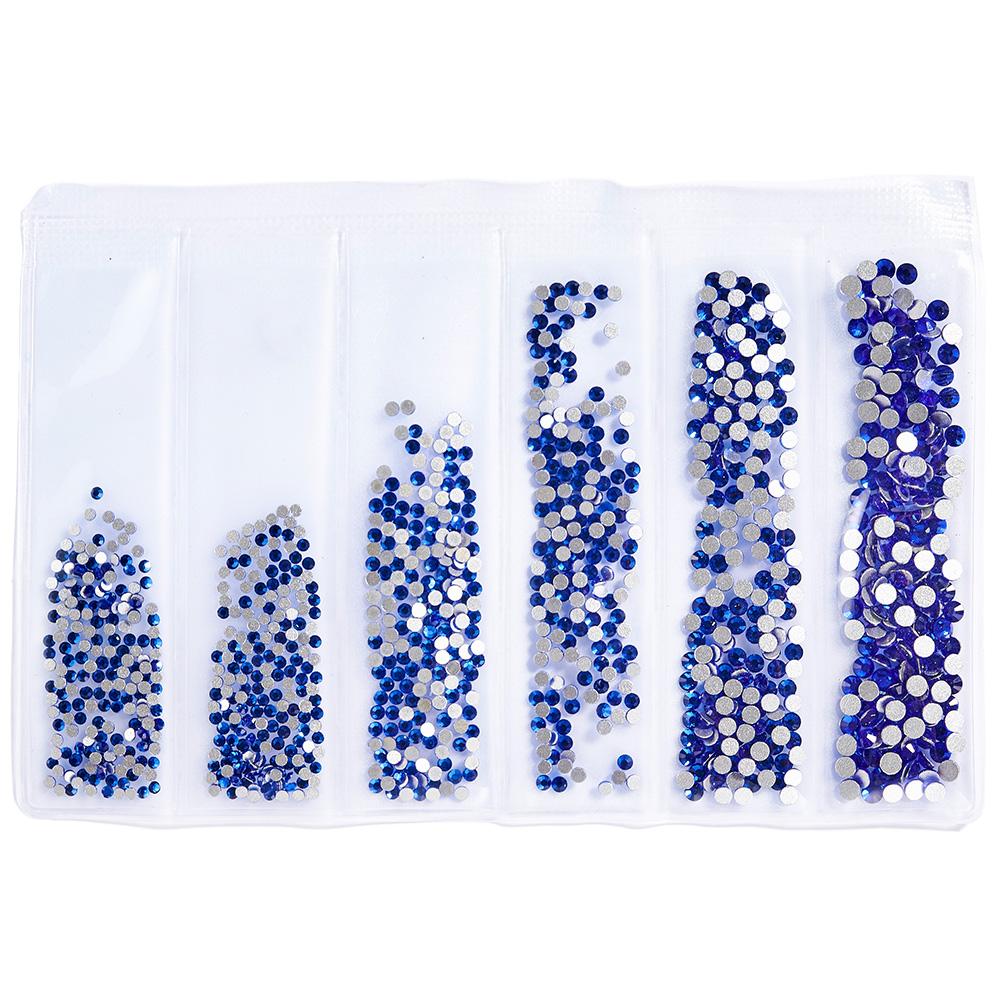 SS3-SS10 Colorful Glass Nail Rhinestones Multicolor Flat Back Crystal Strass Shiny Nail Art Gems Manicure Nails Art Decorations