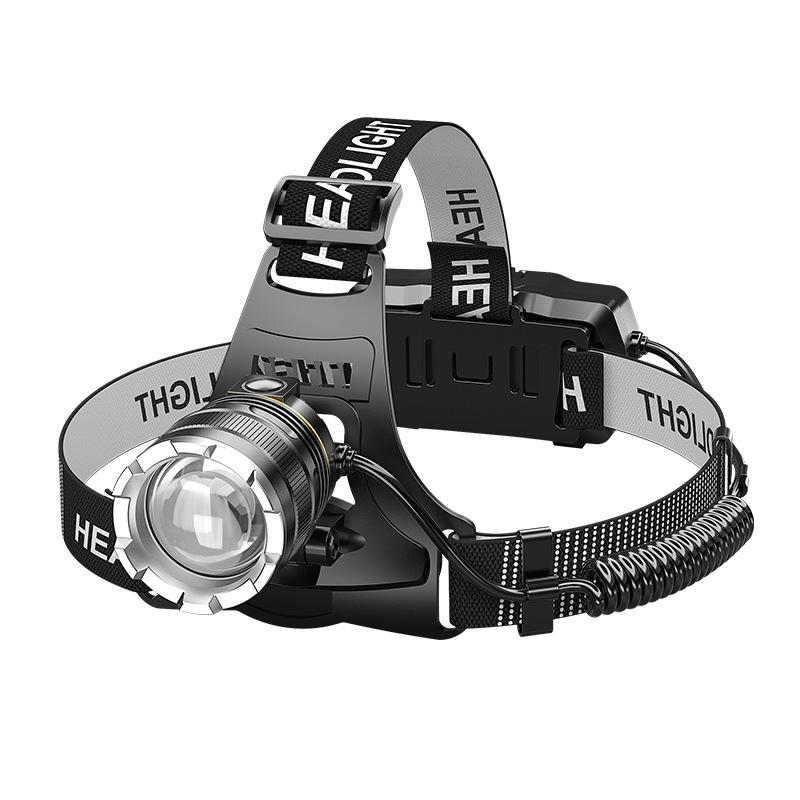 LED Dual Battery Induction Zoom Headlamp for Night Fishing