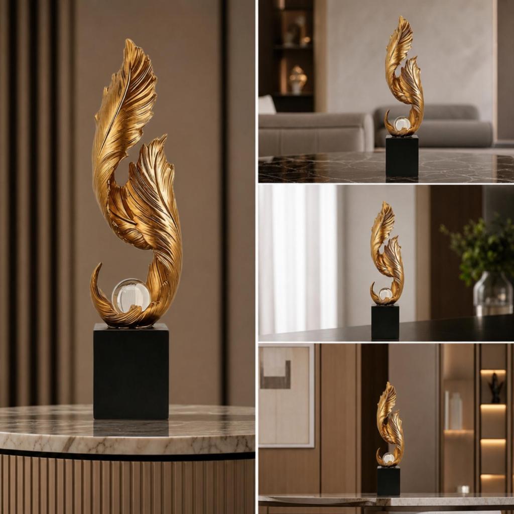 Standing Ornament with Crystal Ball Transparent for Entryway, Office, Art Lovers