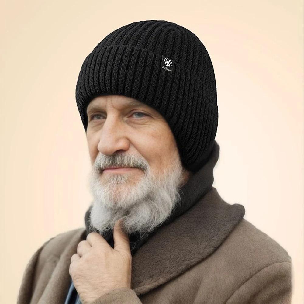 

2pcs Winter Cycling Fleece Hats Knitted Plush Warm Outdoor Sports Cap Scarf for Women Men Hat Windproof Ski Ear Protection Gift