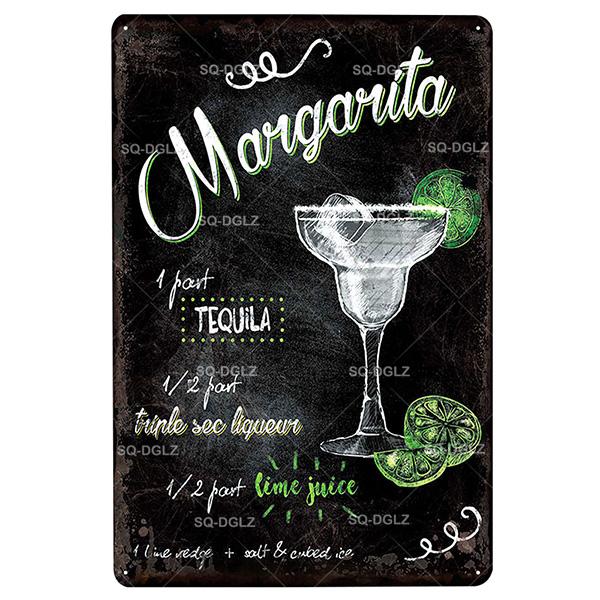 [SQ-DGLZ] Mojito Metal Sign Vintage Metal Plaque Plates Decor For Pub Bar Home Wall Decor Tin Signs Cocktail Poster Gift