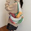 Fish Design Knitting Shoulder Bag Woven Hand Bag Beach Bag Holiday Travel Shopper Shopping Purse for Women