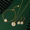 925 Sterling Copper Zircon Sets For Women Heart Zircon Ring Earrings Necklace Wedding Bridal Elegant Christmas