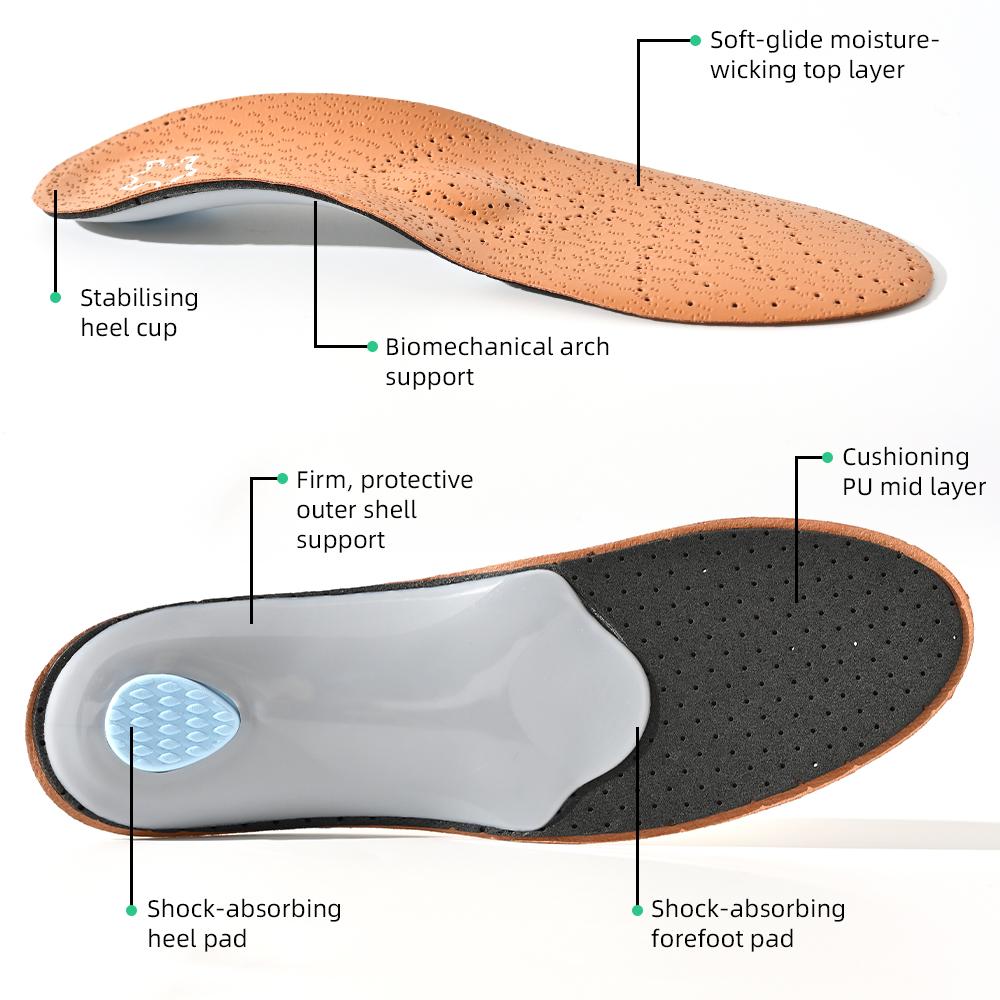 Leather Orthotic Insole For Flat Feet Arch Support Orthopedic Shoes Sole For Men Women Children O/X Leg Corrected Insoles