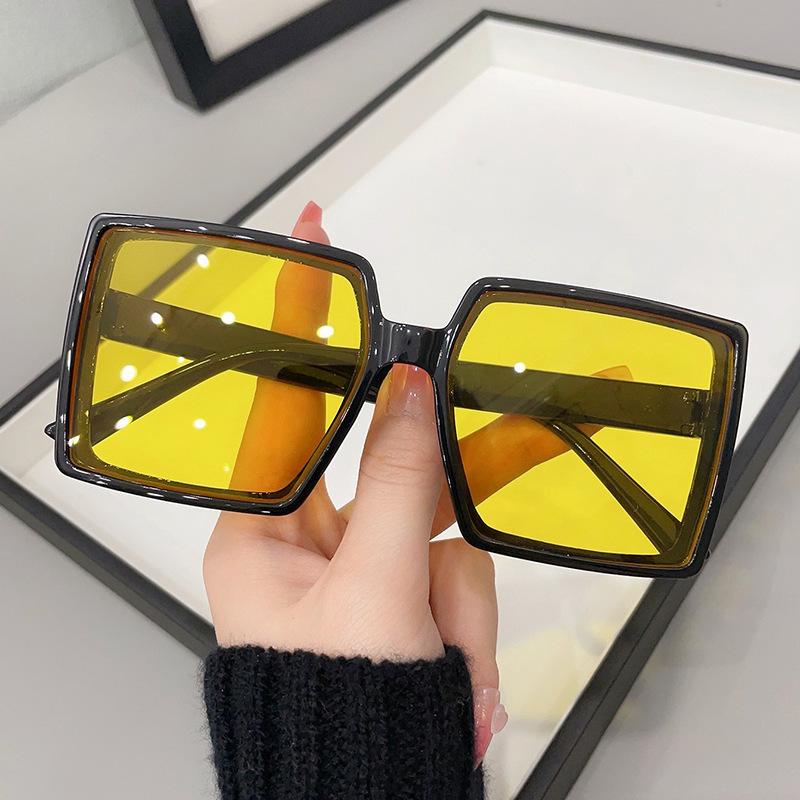 New large-frame European and American trend sunglasses fashion street shooting travel sunshade sunglasses women's square sunglasses