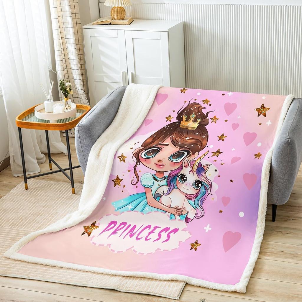 Cowgirl Fleece Throw Blanket with Western Boots Pink Bow Fairy Tale Princess Decor Soft Flannel x Inch for Adults Teens