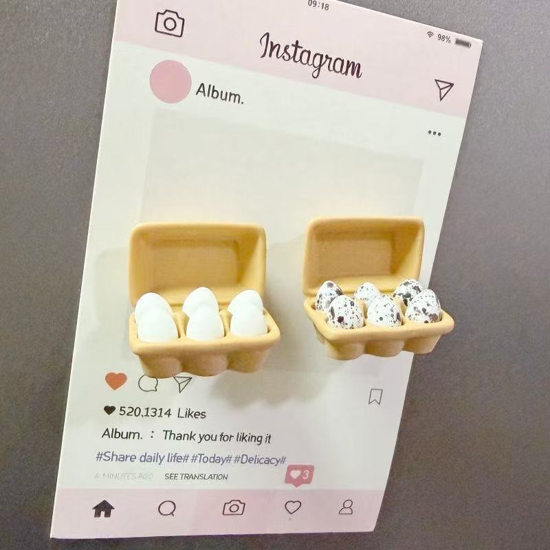 Mini Egg Refrigerator Magnet Refrigerator Deco Refrigerator Magnet Milk Tea Refrigerator Decoration