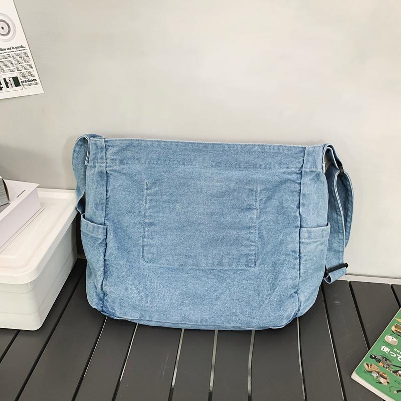 Denim Messenger Bag Women's Large Capacity Shoulder Bag Student Class Bag