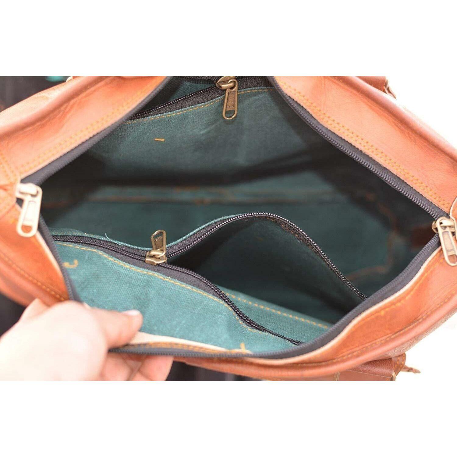 Новая женская классическая коричневая сумка из козьей кожи ручной работы в стиле ретро — фото 4