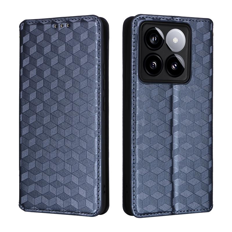 For Xiaomi 14T Pro Stereoscopic lines flip wallet skin PU case purse for Xiaomi 14T Pro 3D Flash Magnetic Phone Cover For Xiaomi 14T Pro синий