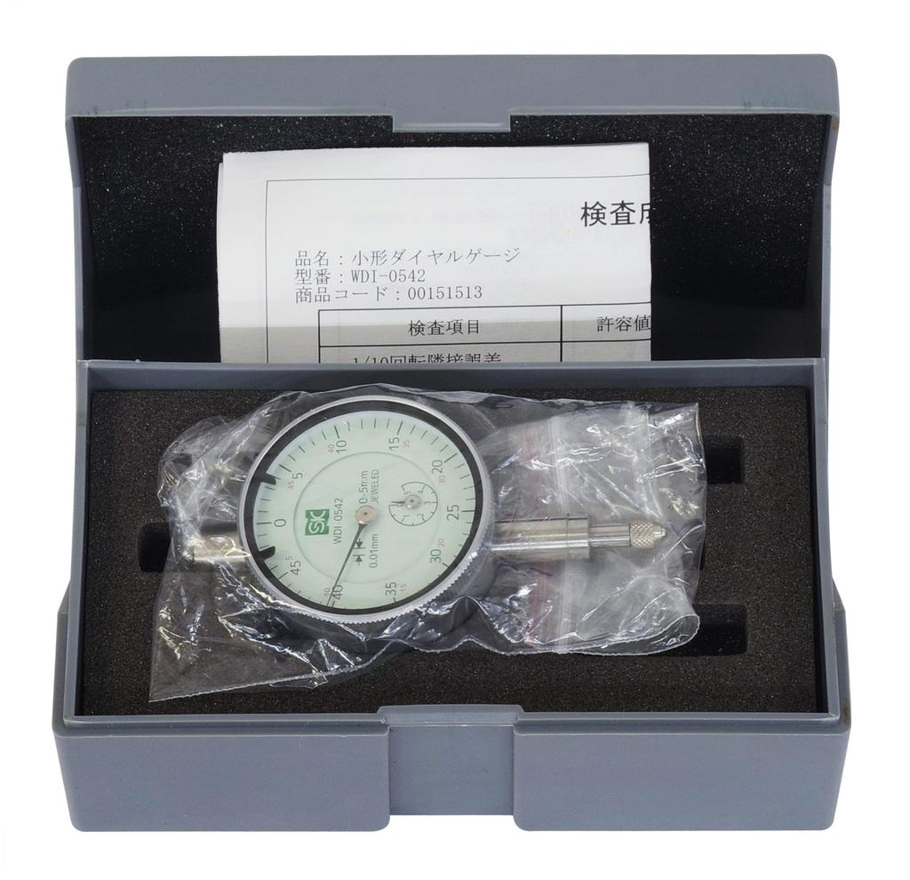 Niigata Seiki SK Dial Gauge, Small, 0-5mm, 0.01mm Graduation, WDI-0542