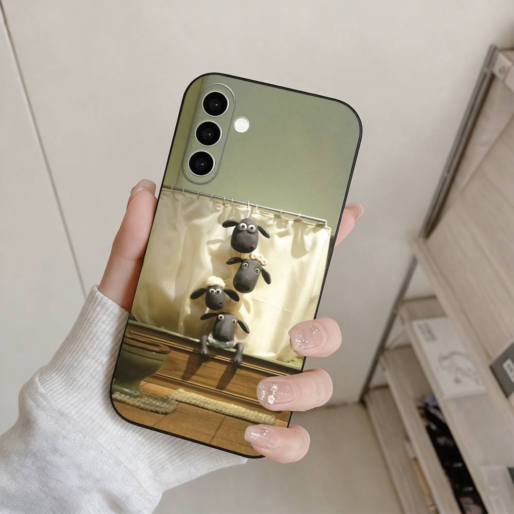 S-Shaun The Sheep  Phone Case For Samsung Galaxy A73,A72,A71,A70,A53,A52,A51,Others Soft Black Cover