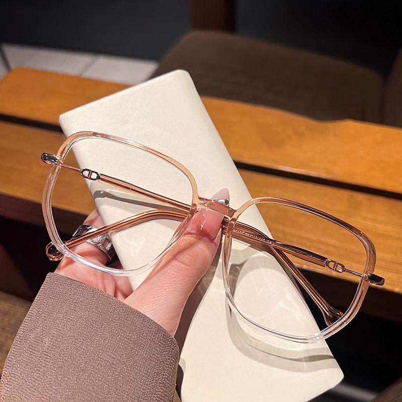 Anti-Blue Light Square Metal Glitter Frame Reading Glasses Gafas Women  Optical Eyewear Anti-Blue Light Mirror