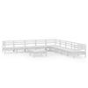 Vidaxl 10-Cz. Garden Lounge Set, White, Pine Wood