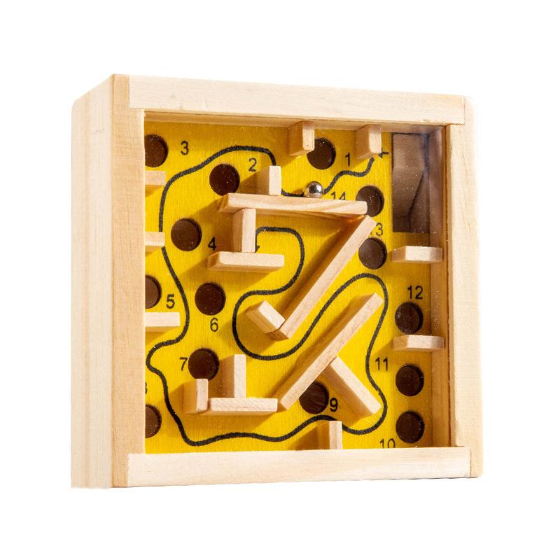 Children's Wooden Labyrinth Ball Balance Concentration Kindergarten Interactive Ball Walking Pocket Game Tabletop Puzzle Toys