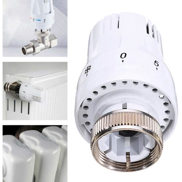 Tête Thermostatique - Blanc - Protection Contre Le Gel - Capteur De Liquide - 2 Unités