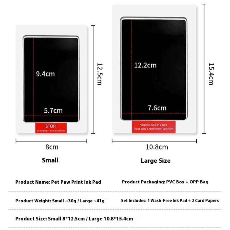Cat Dog Paw Print Footprint Handprint Ink Kit Pad Safe Non-Toxic Easy Diy Clean Touch Inkless Pet Souvenir Accessories