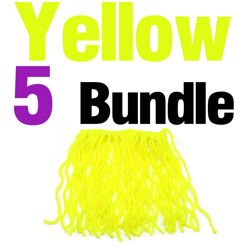 MNFT 5Bundlles/300pcs Fly Fishing Tying Materials Squirmy Wormy Artificial Kit Worm Soft Lure Flies Plastic Worms
