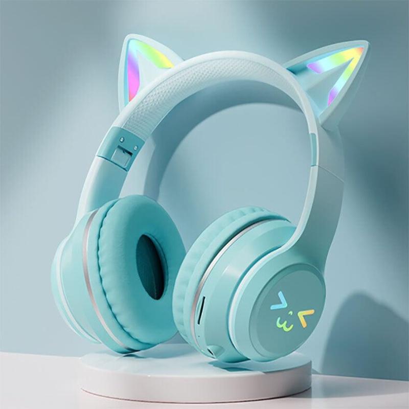 Xiaomi RGB Luminous Cat Ears Wireless Bluetooth Headphones With Microphone Headset Gamer Girl Call Noise Reduction Hifi Sale Handfree