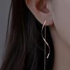 Elegant Wave Shaped Long Tassel Threader Earrings for Weddings and Parties