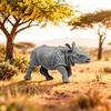 Realistic Rhinoceros Science Toy: African & Indian Models for Children's Cognitive Learning