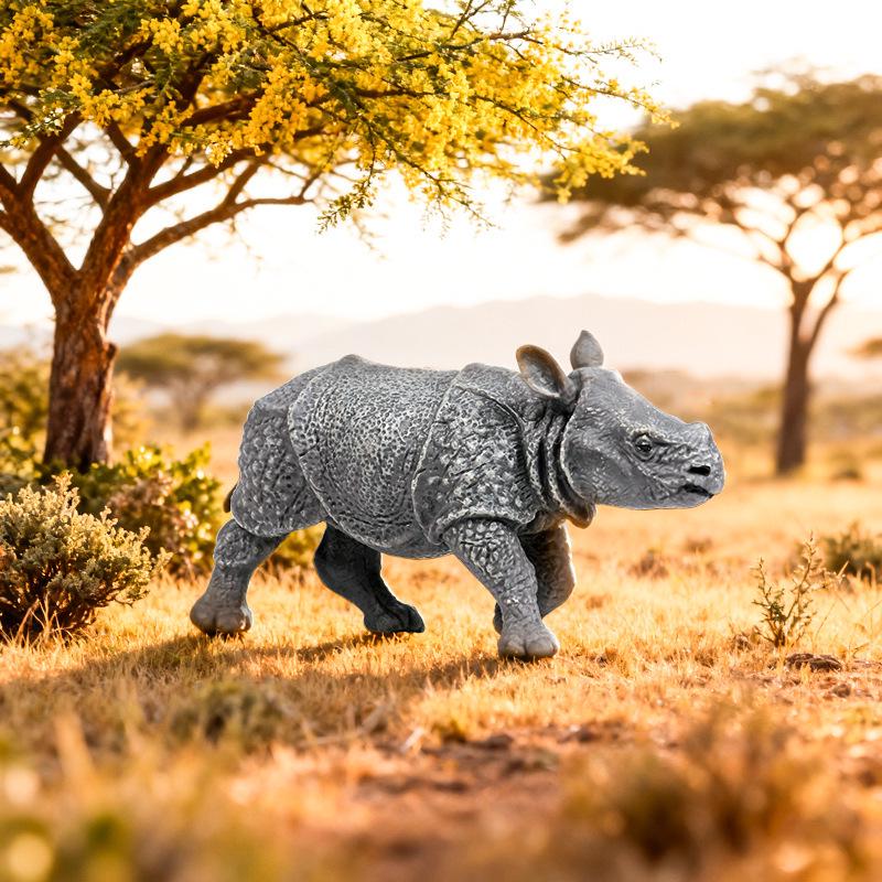Realistic Rhinoceros Science Toy: African & Indian Models for Children's Cognitive Learning