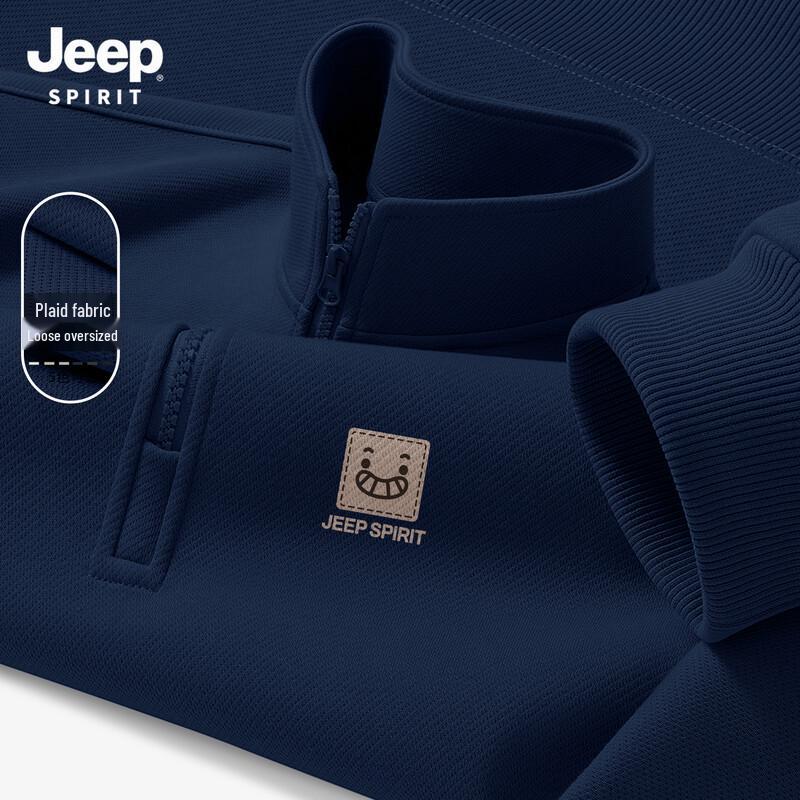 JEEP SPIRIT Men's 2026 Spring/Autumn Half-Zip Casual Sweatshirt