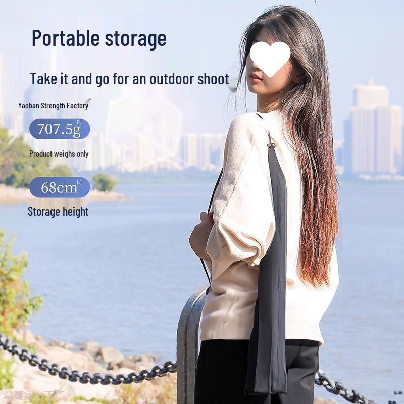 Dual Mobile Phone Tripod with Fill Light for Live Streaming & Photography