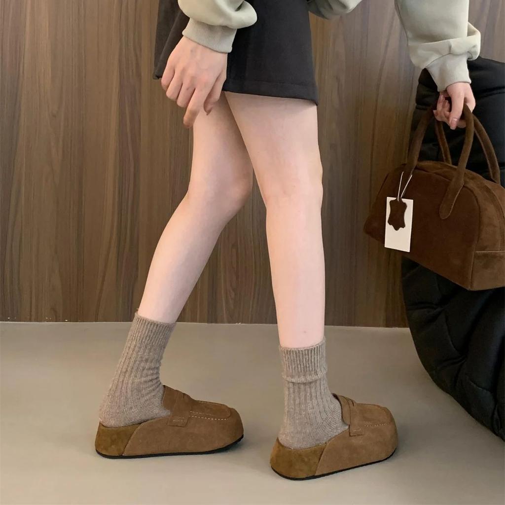 Walking Cozy Casual Baotou Half Slipper Loafers Female Slingback Slip On Mule For Women Platform New 2024 Design Comfort