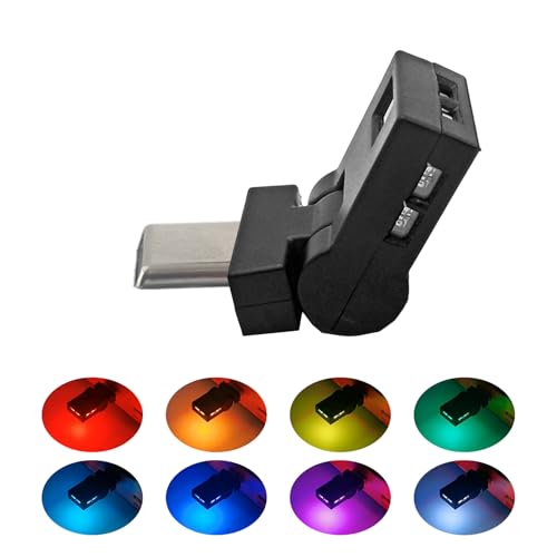 Solxion USB Light, LED Light for Car Interior, 180° Rotatable, 8 Colors, High Brightness, Automatic Lighting, Switching Light Direction, Easy Ins