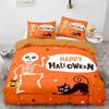 Sugar Skull King Queen Duvet Cover Funny Skeleton Halloween Bedding Set Gothic Spooky Bone Quilt Cover Polyester Comforter Cover