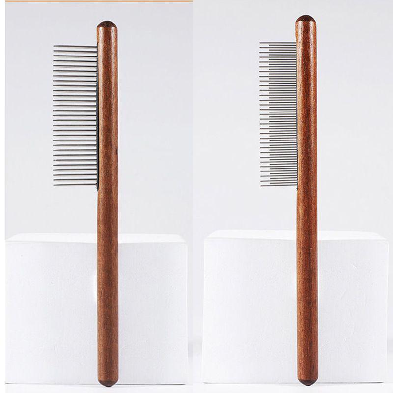 Solid Wood Grooming Comb for Cats & Dogs - Fine-Toothed, Knot Remover, Long Hair, Short Hair, Floating Hair Removal Brush.