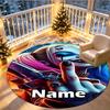 Custom Name Personalized Harley Quinn Joker Print Round Rug, Versatile Home Decor Carpet, for Playroom, Apartment, Balcony, Entryway, Hallway Gift
