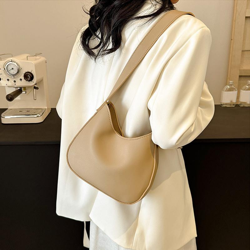 Winter Minimalist Trend With Lock Texture Large Capacity Women's Underarm Shoulder Bag PU Leather Hobo Crossbody Bag