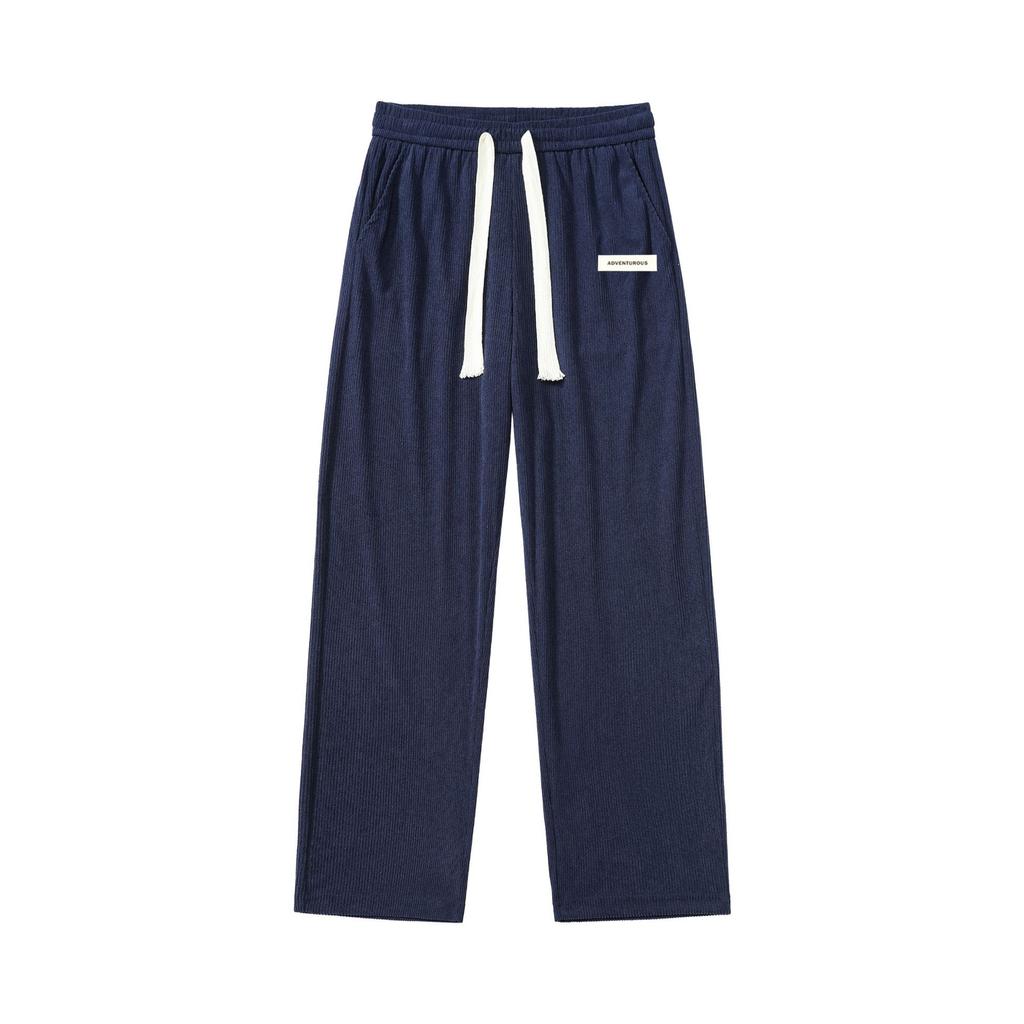 Pánské ležérní all-match rovné proužkované sportovní kalhoty plus tlusté kalhoty