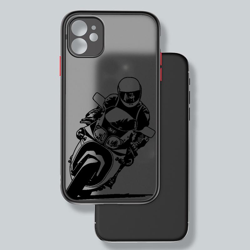 

Motorcycle Junior Cool Girl Frosted Translucent For Apple iPhone 16 15 14 13 12 11 XS XR X Pro Max Plus Mini TPU Phone Case iPhone 13 Pro