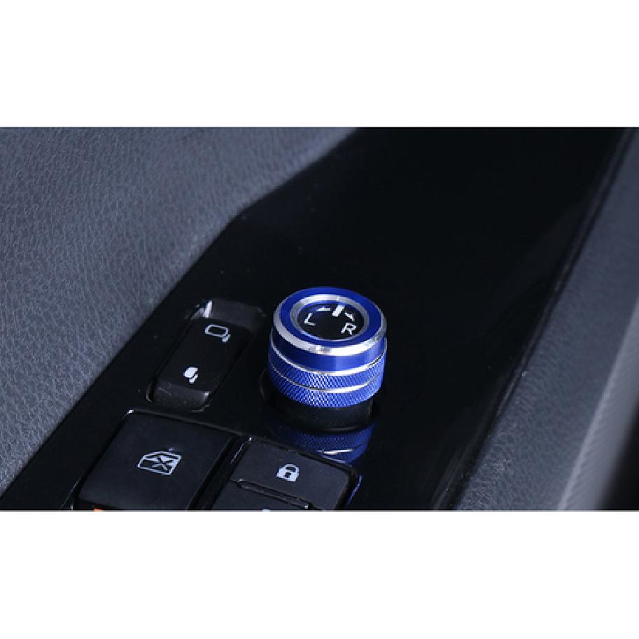 Alloy Blue Rearview Mirror Adjust Knobs Ring Cover for Toyota Corolla -