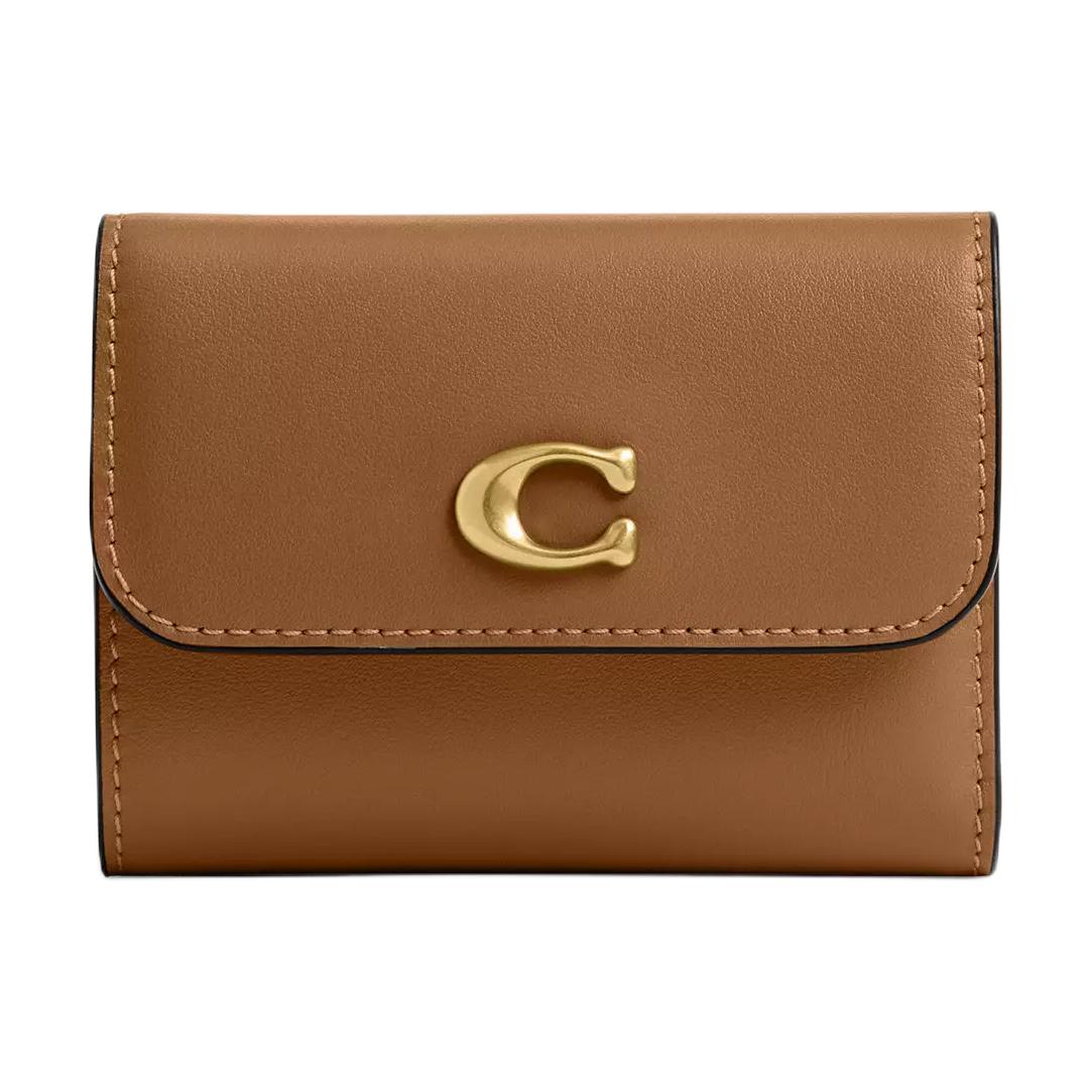 

Coach Essential Card Holder With Brass Brand Logo Snap Closure Women Wallet Honey-Brown CZ111-B4T7J Honey Brown