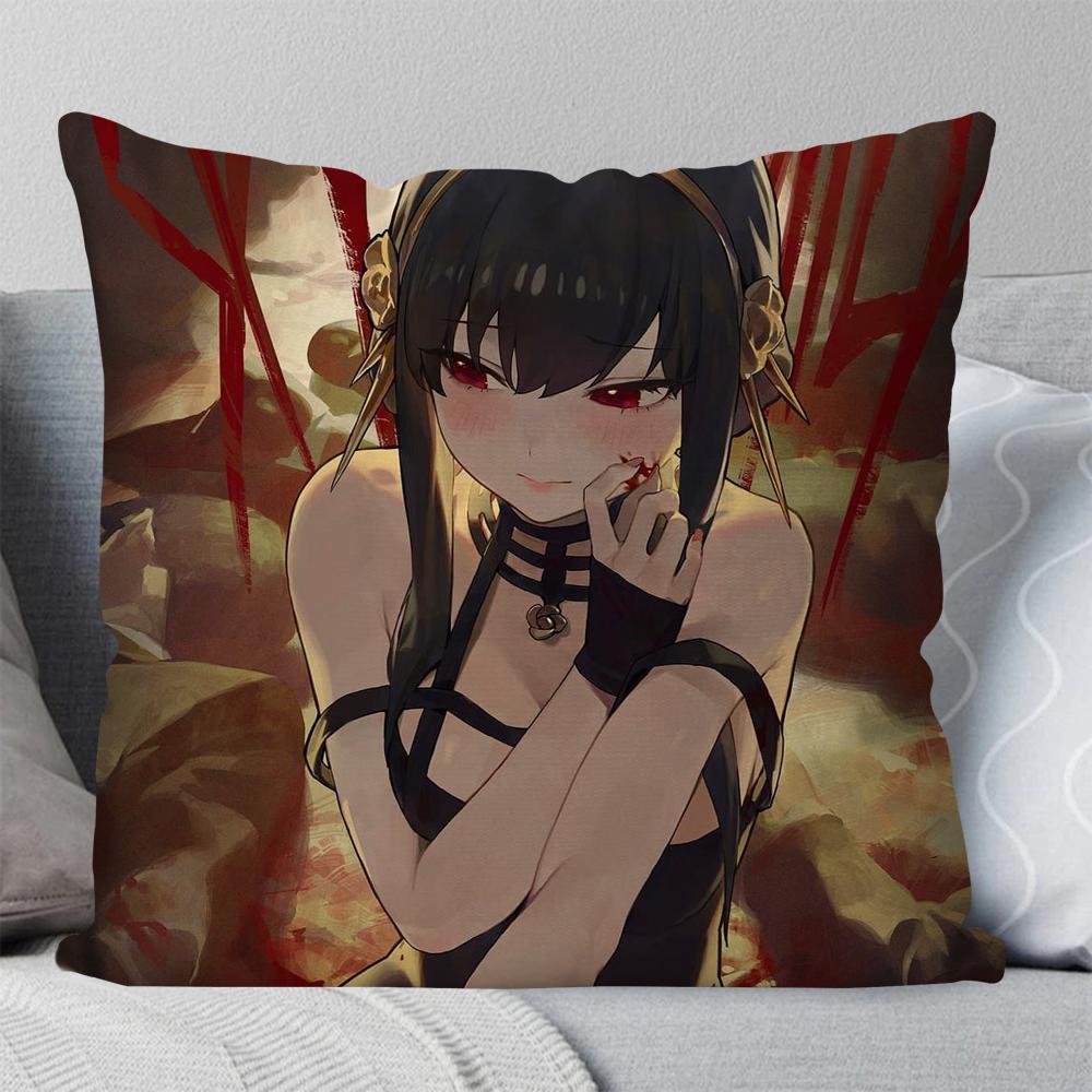 Spy X Family Animation Pillow Case Square Pillow Bedroom Sofa Leisure Comfort Cushion Car Living Room Home Decoration 40X40