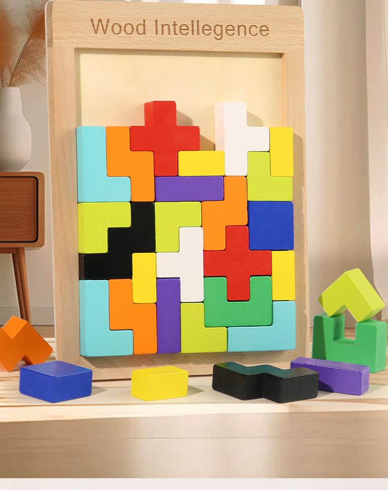 3D Tetris Blocks Puzzle for Kids, Ages 3-6 – Montessori Educational Toy for Early Learning