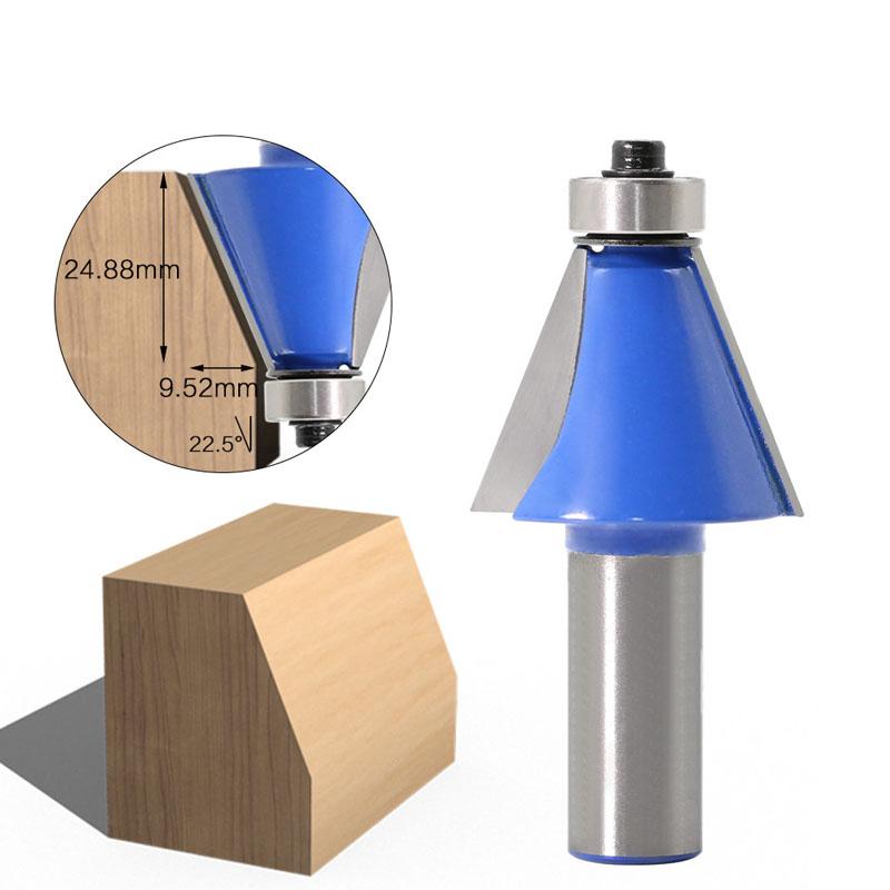 

1 шт., 12 мм, 1/2 дюйма, фрезы с хвостовиком, 22,5 градусов, фрезы для древесины, деревообрабатывающих станков