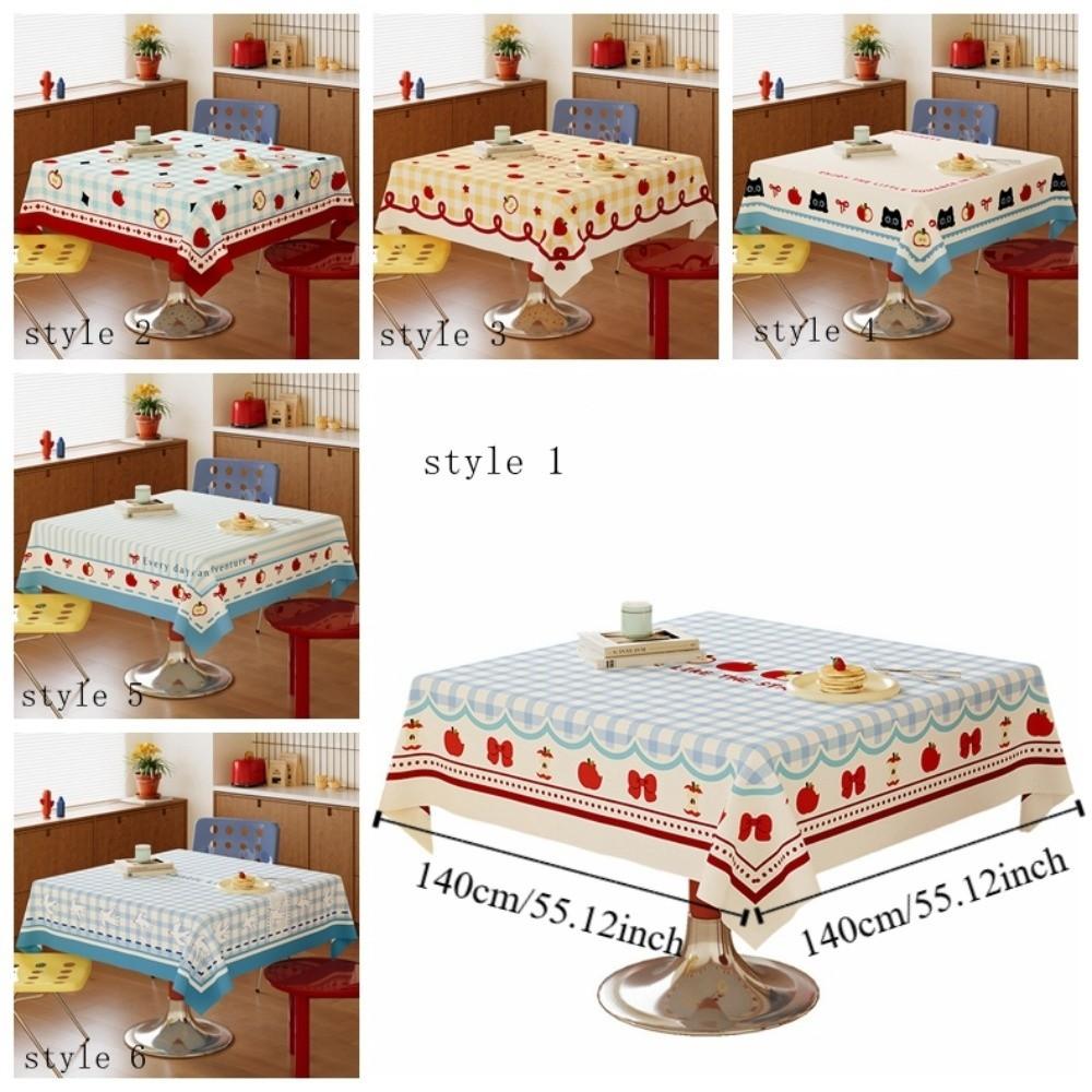 Stain Resistant Dopamine Tablecloth Washable Heat-Insulating Waterproof Tablecloth Cartoon Oil Resistant Square Table Tablecloth