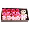 Pink Color Soap Flower Bear 12 Bouquet Romantic Bear Rose Flower Plush Bear  Romantic Occasion